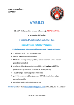 Pokal Kamnika v streljanju z MK puško