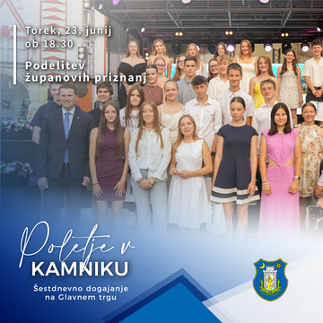 Poletje v Kamniku - podelitev županovih priznanj najboljšim učencem in dijakom