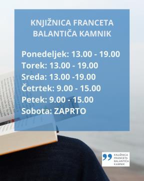Poletni urnik Knjižnice Franceta Balantiča Kamnik (1)